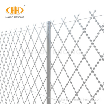 Welded razor wire fence